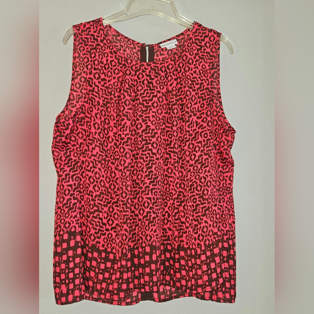 Liz Claiborne Lightweight Red and Black Dressy Sleeveless Top Size XL